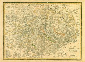 Hist. Karte: Napoleon – KÖNIGREICH SACHSEN 1813 von Leutemann