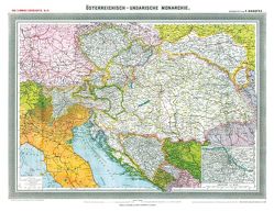Hist. Karte: ÖSTERREICHISCH-UNGARISCHE MONARCHIE – um 1908 [gerollt] von Friedrich,  Handtke