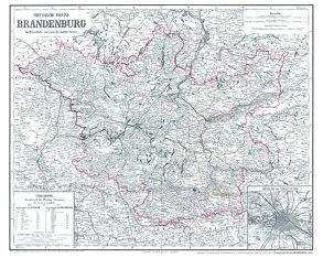 Hist. Karte: Provinz Brandenburg 1863 (plano) von Biedermann,  E., EYB,  O.F. v, Gräf,  Adolf