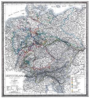 Historische Karte: Deutschland 1865 (Plano) von Rockstuhl,  Harald, Weiland,  Carl Ferdinand