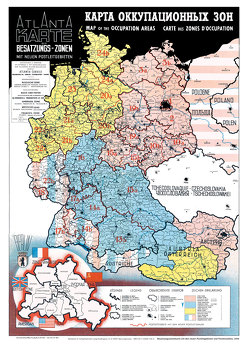 Historische Karte: DEUTSCHLAND – BESATZUNGSZONENKARTE mit neuen Postleitgebieten und Postleitzahlen, 1946 von Rockstuhl,  Harald