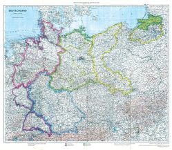 Historische Karte: Deutschland mit Besatzungszonen – 1. September 1945 (plano) von Rockstuhl,  Harald