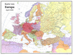 Historische Karte: EUROPA im April 1939 (gerollt) von Rockstuhl,  Harald