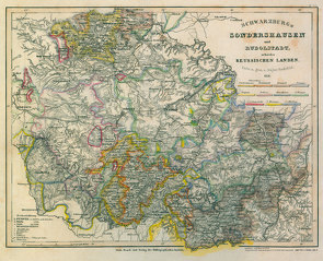 Historische Karte: Fürstentum Schwarzburg-Sondershausen und Fürstentum Schwarzburg-Rudolstadt nebst den Reussischen Landen 1851 [gerollt] von Major,  Radefeld, Rockstuhl,  Harald