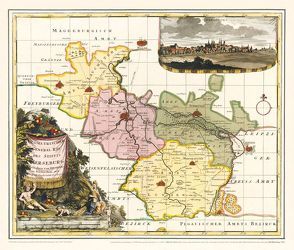 Historische Karte: HOCHSTIFT MERSEBURG, 1720 (Plano). Ämter Merseburg, Lauchstädt, Lützen, Schkeuditz und Zwenkau von Schenk,  Peter (der Ältere)