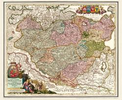 Historische Karte: Holstein mit den Herzogtümern Stormarn, Dithmarschen, Wagrien und Holstein im Jahr 1712 von Homann,  Johann B