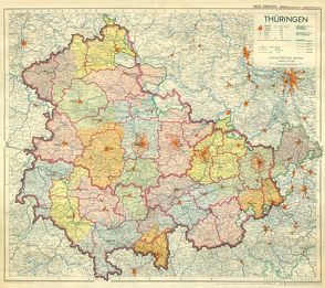 Historische Karte: LAND THÜRINGEN 1951 (Plano) von Harald,  Rockstuhl