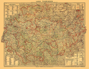 Historische Karte: LAND THÜRINGEN vom 1. Oktober 1923 von Rockstuhl,  Harald