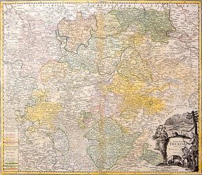 Historische Karte: Land Thüringen 1738 (Thüringen Tabula) Plano von Homann Erben, Homann,  Johann Ch, Lesser,  Frideric Christiian