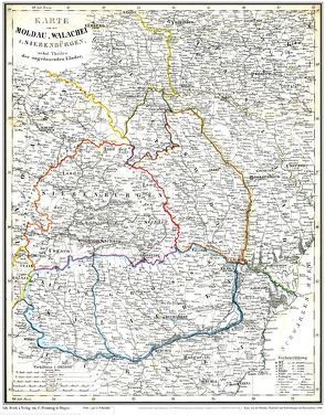 Historische Karte: Moldau, Walachei, Siebenbürgen mit Bessarabien 1848 (Plano) von Rockstuhl,  Harald