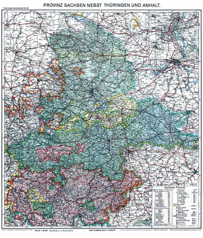Historische Karte: Provinz SACHSEN nebst Thüringen und Anhalt im Deutschen Reich – um 1913 [gerollt] von Handtke,  Friedrich, Rockstuhl,  Harald