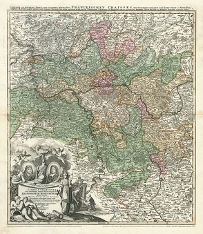 Historische Karte: Unterer und mindere Teil von FRANKEN 1707 (Plano) von Homann,  Johann B