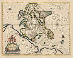 Historische Landkarte: Insel Rügen – 1647 von Janssonius,  Johannes, Lubbin,  Eilhard