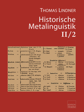 Historische Metalinguistik Band II/2 von Lindner,  Thomas