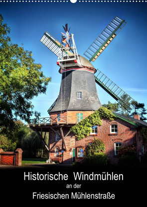 Historische Windmühlen an der Friesischen Mühlenstraße / Geburtstagsplaner (Wandkalender 2023 DIN A2 hoch) von Roder,  Peter