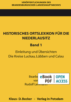Historisches Ortslexikon für die Niederlausitz von Lehmann,  Rudolf