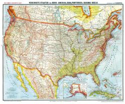 Historsiche Karte: VEREINIGTE STAATEN von Nord-Amerika (USA), Cuba, Portorico und Bahama-Inseln – um 1903 [gerollt] von Handtke,  Friedrich, Rockstuhl,  Harald