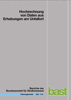 Hochrechnung von Daten aus Erhebungen am Unfallort von Hautzinger,  H, Pfeiffer,  M., Schmidt,  J.