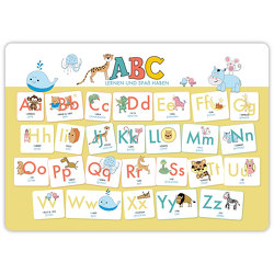 Hochwertiges ABC-Mini-Lernposter der Tiere (32,4 x 45,8 cm): Stabiler Karton, folienbeschichtet, abwischbar. von Wirth,  Lisa