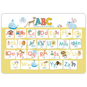 Hochwertiges ABC-Mini-Lernposter der Tiere (32,4 x 45,8 cm): Stabiler Karton, folienbeschichtet, abwischbar. von Wirth,  Lisa