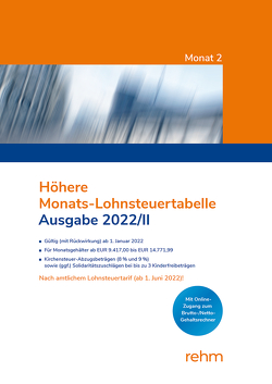 Höhere Monats-Lohnsteuertabelle 2022/II