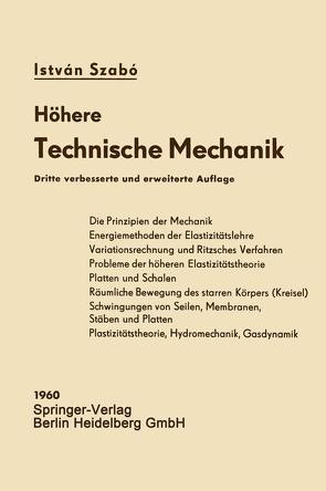 Höhere Technische Mechanik von Szabo,  Istvan