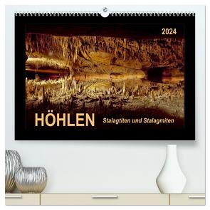 Höhlen, Stalaktiten und Stalagmiten (hochwertiger Premium Wandkalender 2024 DIN A2 quer), Kunstdruck in Hochglanz von Roder,  Peter