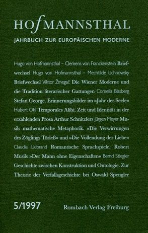 Hofmannsthal-Jahrbuch. Jahrbuch zur europäischen Moderne von Neumann,  Gerhard, Renner,  Ursula, Schnitzler,  Günter, Wunberg,  Gotthart