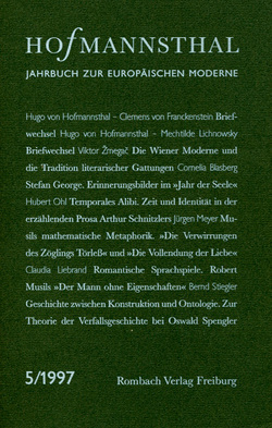 Hofmannsthal Jahrbuch zur Europäischen Moderne von Neumann,  Gerhard, Renner,  Ursula, Schnitzler,  Günter, Wunberg,  Gotthart