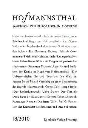 Hofmannsthal Jahrbuch zur Europäischen Moderne von Neumann,  Gerhard, Renner,  Ursula, Schnitzler,  Günter, Wunberg,  Gotthart