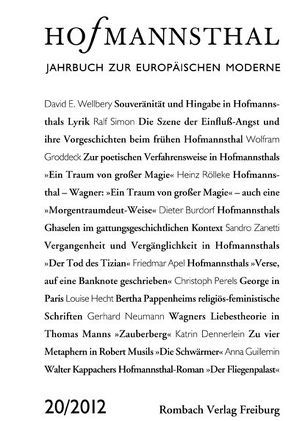 Hofmannsthal Jahrbuch zur Europäischen Moderne Band 20/2012 von Bergengruen,  Maximilian, Neumann,  Gerhard, Renner,  Ursula, Schnitzler,  Günter, Wunberg,  Gotthart
