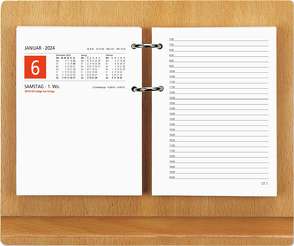Holzuntersatz für Umlege-Kalender – 24,5×18,5 cm – mit Stiftablage – sehr stabil – 333-0000