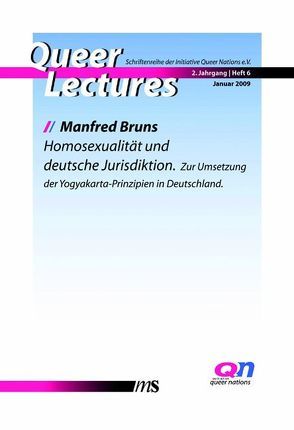 Homosexualität und deutsche Jurisdiktion von Bruns,  Manfred, Eggeling,  Tatjana, Feddersen,  Jan