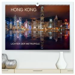 Hong Kong Citylights (hochwertiger Premium Wandkalender 2024 DIN A2 quer), Kunstdruck in Hochglanz von Sitzwohl/Delfinophotography,  Bernhard