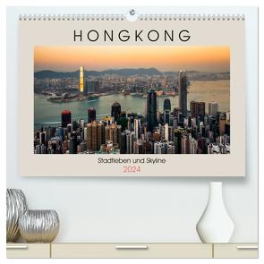 HONGKONG Skyline und Stadtleben (hochwertiger Premium Wandkalender 2024 DIN A2 quer), Kunstdruck in Hochglanz von Rost,  Sebastian