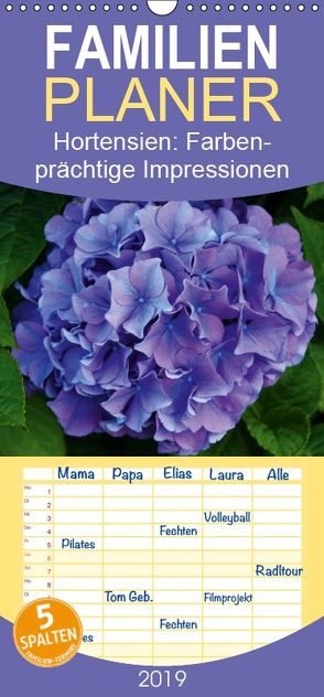 Hortensien – Farbenprächtige Impressionen aus dem Garten – Familienplaner hoch (Wandkalender 2019 , 21 cm x 45 cm, hoch) von Lehmann,  Steffani