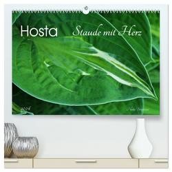 Hosta Staude mit Herz (hochwertiger Premium Wandkalender 2024 DIN A2 quer), Kunstdruck in Hochglanz von Heußlein,  Jutta