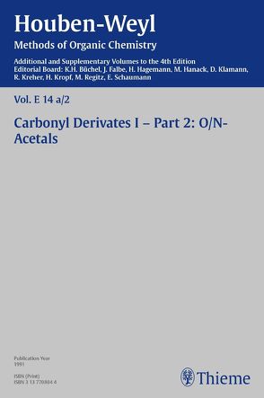 Houben-Weyl Methods of Organic Chemistry Vol. E 14a/2, 4th Edition Supplement von Büchel,  Karl Heinz, Falbe,  Jürgen, Hagemann,  Herrmann, Hanack,  Michael, Klamann,  Dieter