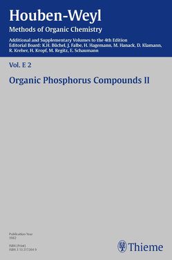 Houben-Weyl Methods of Organic Chemistry Vol. E 2, 4th Edition Supplement von Büchel,  Karl Heinz, Falbe,  Jürgen, Felcht,  Utz-Hellmuth, Hagemann,  Herrmann, Hanack,  Michael