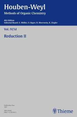 Houben-Weyl Methods of Organic Chemistry Vol. IV/1d, 4th Edition von Bracht,  Jürgen, Hartter,  P., Kropf,  Christine, Müller,  Peter, Müller-Dolezal,  Heidi