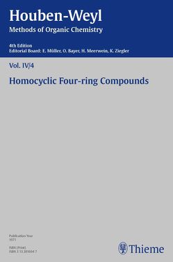 Houben-Weyl Methods of Organic Chemistry Vol. IV/4, 4th Edition von Müller,  Peter, Müller-Dolezal,  Heidi, Söll,  Hanna, Stoltz,  Renate