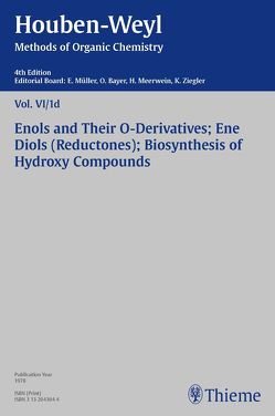 Houben-Weyl Methods of Organic Chemistry Vol. VI/1d, 4th Edition von Barton,  Heinfried, Beier,  J., Drawert,  F., Hesse,  Gerhard, Kropf,  Christine