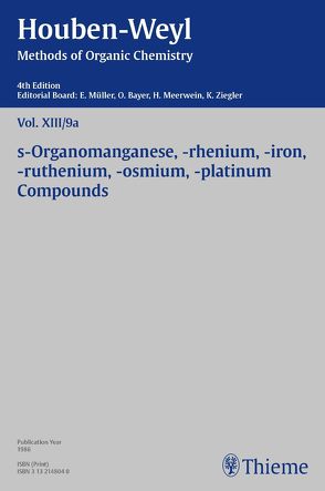 Houben-Weyl Methods of Organic Chemistry Vol. XIII/9a, 4th Edition von Kropf,  Christine, Müller,  Peter, Müller-Dolezal,  Heidi, Segnitz,  Adolph, Söll,  Hanna