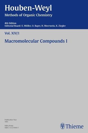 Houben-Weyl Methods of Organic Chemistry Vol. XIV/1, 4th Edition von Franke,  Walter, Müller,  Peter, Müller-Dolezal,  Heidi, Söll,  Hanna, Stoltz,  Renate