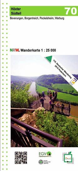 Höxter Südteil, Beverungen, Borgentreich, Peckelsheim, Warburg Wanderkarte NRW