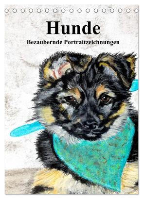 Hunde – Bezaubernde Portraitzeichnungen (Tischkalender 2024 DIN A5 hoch), CALVENDO Monatskalender von Kerstin Heuser,  PortraitTierART