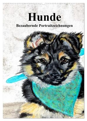 Hunde – Bezaubernde Portraitzeichnungen (Wandkalender 2024 DIN A2 hoch), CALVENDO Monatskalender von Kerstin Heuser,  PortraitTierART