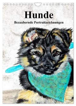 Hunde – Bezaubernde Portraitzeichnungen (Wandkalender 2024 DIN A4 hoch), CALVENDO Monatskalender von Kerstin Heuser,  PortraitTierART