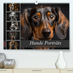 Hunde Porträts (hochwertiger Premium Wandkalender 2024 DIN A2 quer), Kunstdruck in Hochglanz von Meutzner,  Dirk