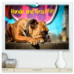 Hunde und Graffiti (hochwertiger Premium Wandkalender 2024 DIN A2 quer), Kunstdruck in Hochglanz von Janetzek,  Yvonne